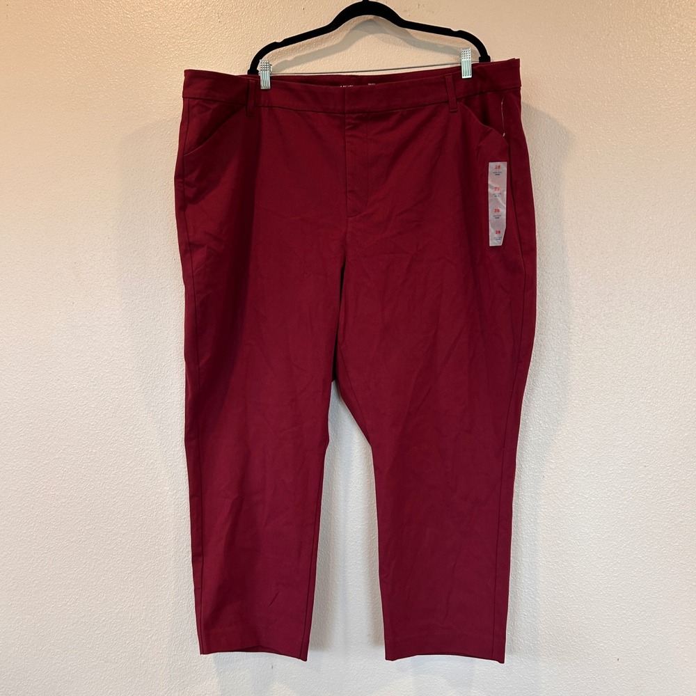 Old Navy High Rise Pixie Never Fade Ankle Pants Burgundy Red Plus Size 28